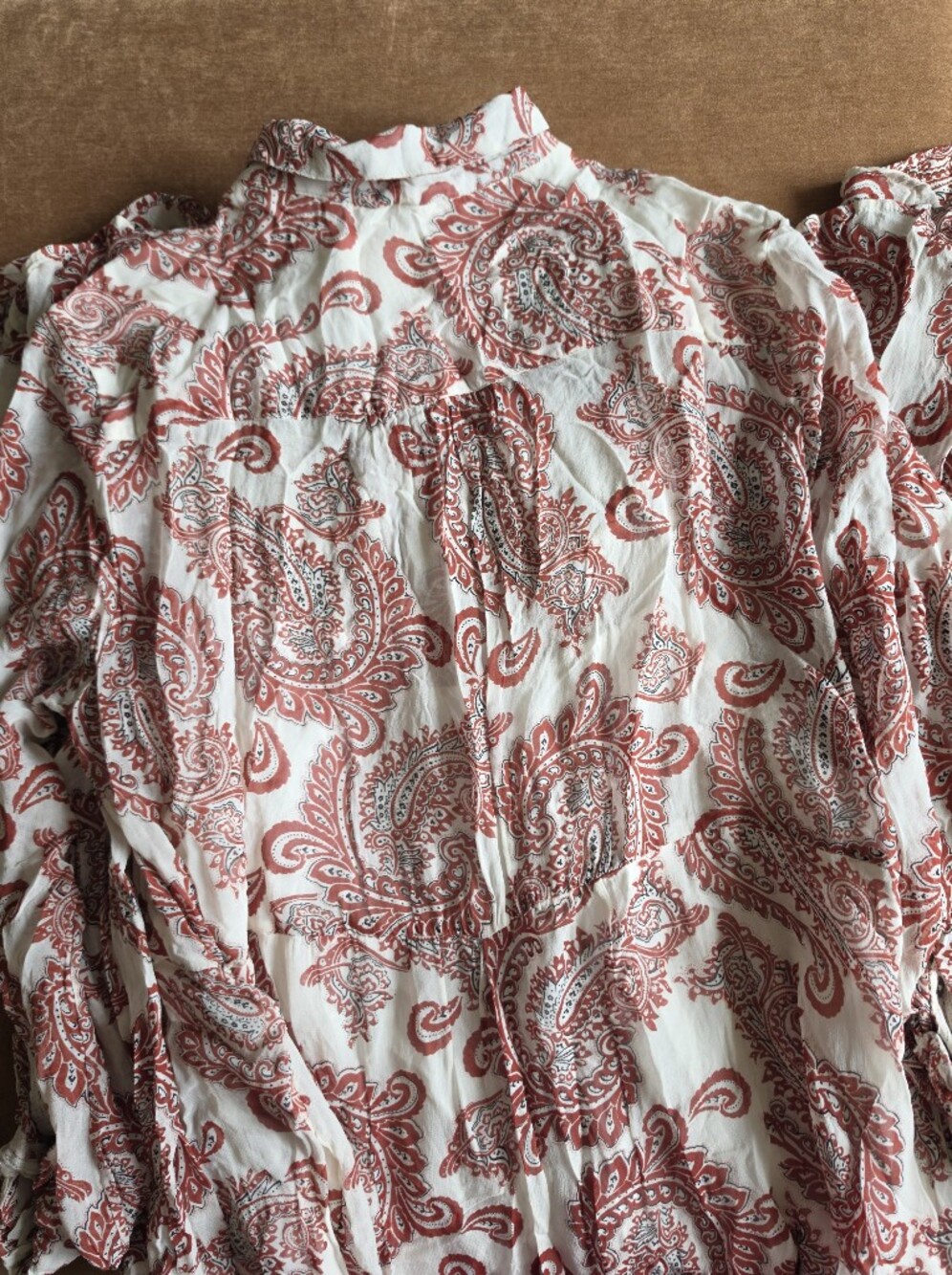 Anthropologie Allaire Maxi Shirt Dress Boho Paisley No Belt Brick Red Sz XL - Picture 6 of 8